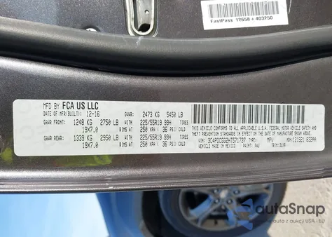 2017 Dodge Journey Crossroad Plus z USA, uszkodzony, nr VIN 3C4PDCGG2HT571737